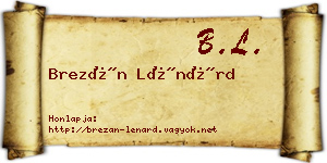 Brezán Lénárd névjegykártya
